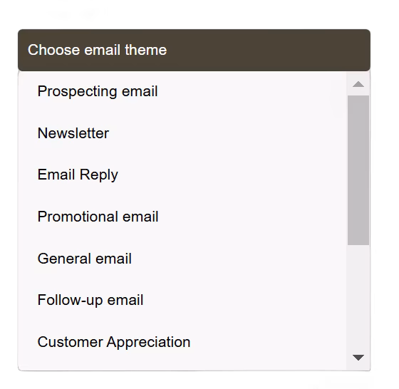 Choose Email Theme